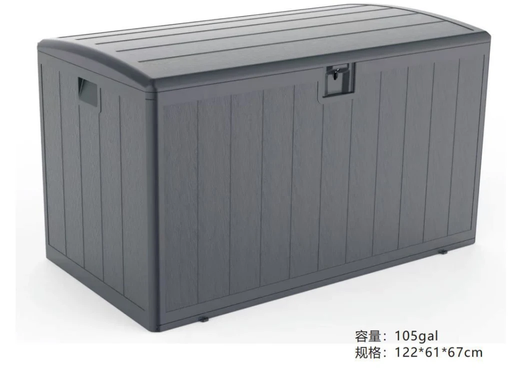 Small to Large Wood Grain HDPE Blow Molded Outdoor Storage Box