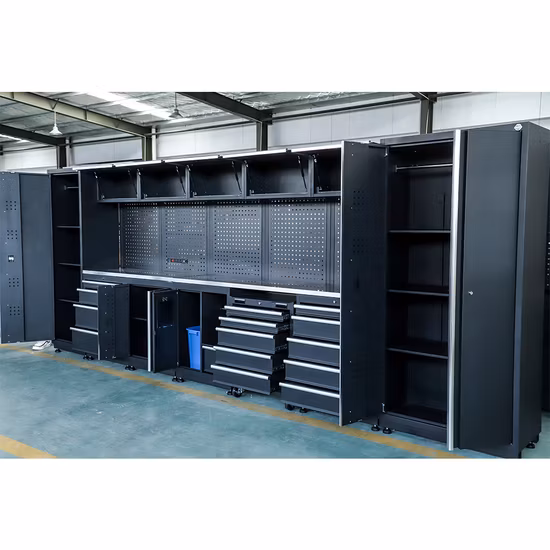 Goldenline Garage Series Grande Fornecedor de Armários de Ferramentas Combinadas de Metal Preto